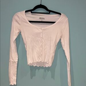 Hollister Women's White Long Sleeve Top